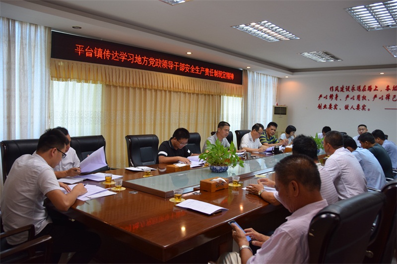 平台镇传达学习《地方党政领导干部安全生产责